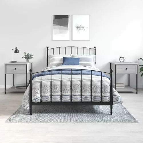 2 db szürke sonoma színű szerelt fa éjjeliszekrény 44x45x58 cm