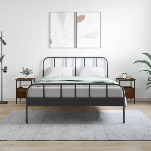 2 db barna tölgyszínű éjjeliszekrény 34x36x50 cm