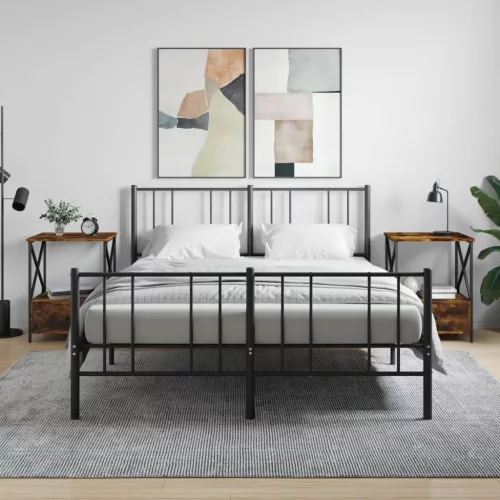 2 db füstös tölgy színű szerelt fa éjjeliszekrény 50x41x65 cm