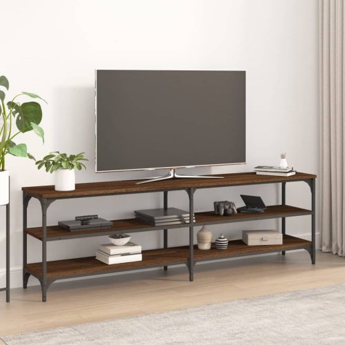 barna tölgy színű szerelt fa TV-szekrény 160 x 30 x 50 cm