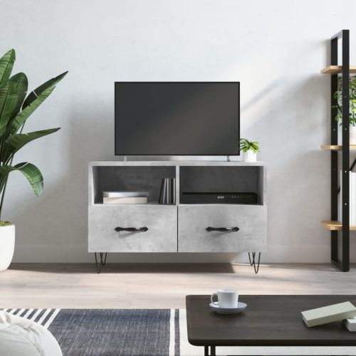 betonszürke szerelt fa TV-szekrény 80 x 36 x 50 cm