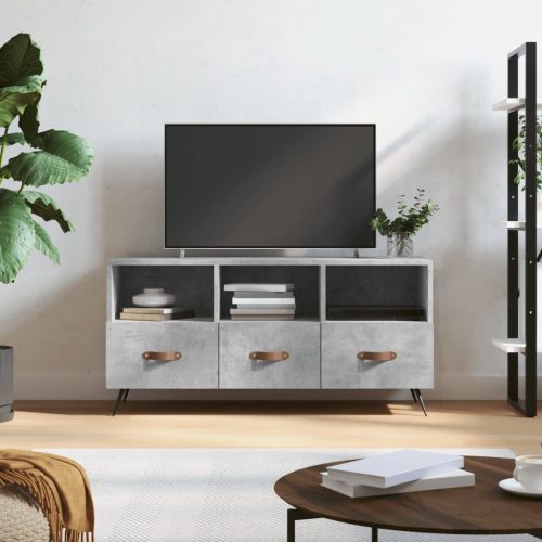 betonszürke szerelt fa TV-szekrény 102 x 36 x 50 cm