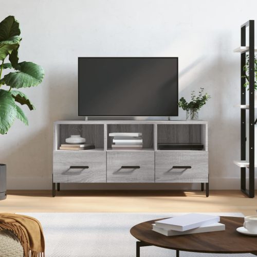 szürke sonoma színű szerelt fa TV-szekrény 102 x 36 x 50 cm