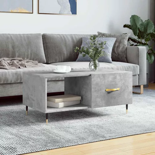 vidaXL betonszürke szerelt fa dohányzóasztal 90 x 50 x 40 cm