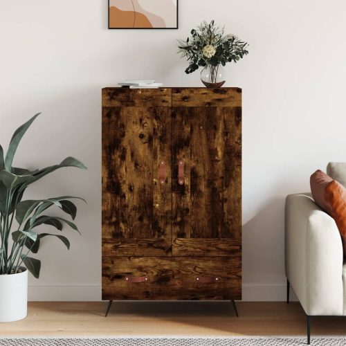 füstös tölgy színű szerelt fa magasszekrény 69,5 x 31 x 115 cm