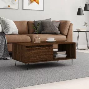   vidaXL barna tölgyszínű szerelt fa dohányzóasztal 90x50x36,5 cm