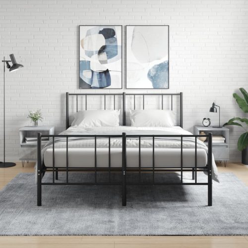 2 db betonszürke szerelt fa éjjeliszekrény 40 x 35 x 50 cm