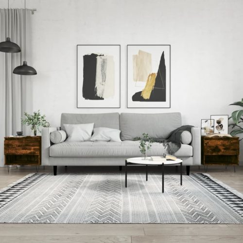 2 db füstös tölgy szerelt fa dohányzóasztal 50 x 46 x 50 cm