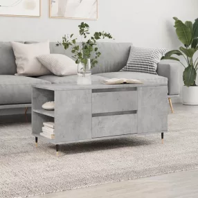 betonszürke szerelt fa dohányzóasztal 102x44,5x50 cm