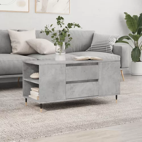betonszürke szerelt fa dohányzóasztal 102x44,5x50 cm