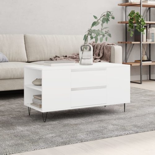 fehér szerelt fa dohányzóasztal 102x44,5x50 cm