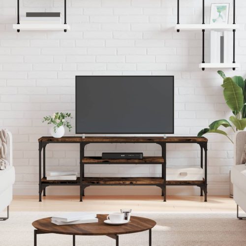 vidaXL sonoma tölgy színű szerelt fa és vas TV-szekrény 121x35x45 cm