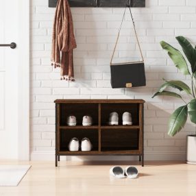 barna tölgyszínű szerelt fa cipősszekrény 69x35x50 cm