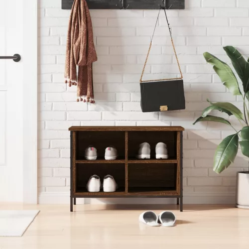 barna tölgyszínű szerelt fa cipősszekrény 69x35x50 cm