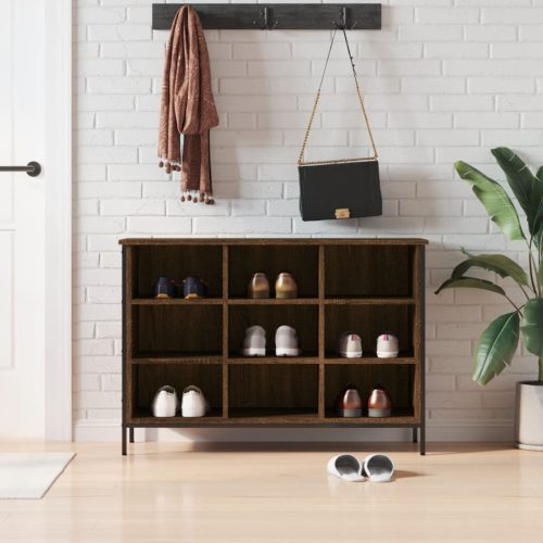 barna tölgyszínű szerelt fa cipősszekrény 100x35x70 cm