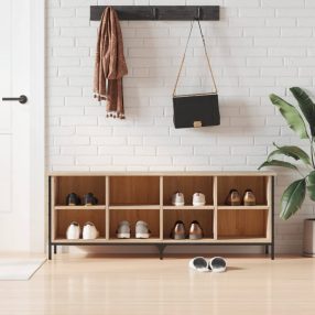   sonoma tölgy színű szerelt fa cipőszekrény 131 x 35 x 50 cm