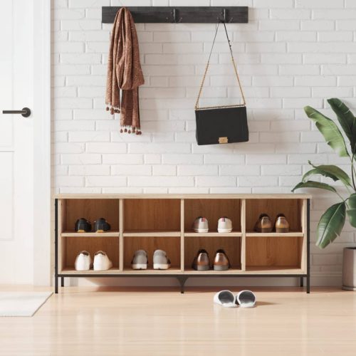 sonoma tölgy színű szerelt fa cipőszekrény 131 x 35 x 50 cm