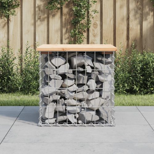  tömör fenyőfa gabion kerti pad 43x44x42 cm