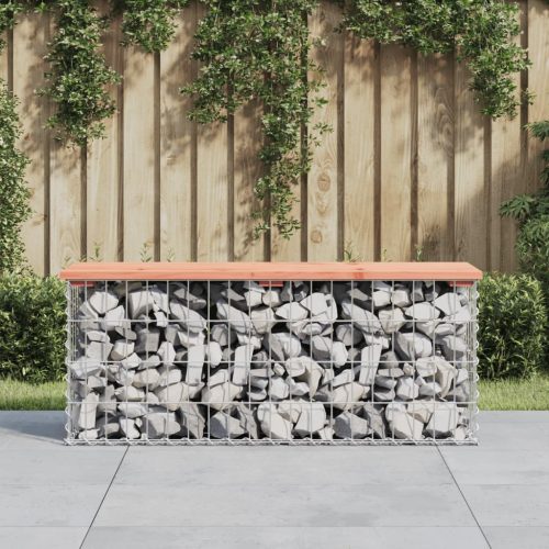 tömör duglászfenyő gabion kerti pad 103x31,5x42 cm