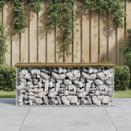 impregnált fenyőfa gabion kerti pad 103 x 31,5 x 42 cm