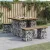 Gabion mintás kerti asztal impregnált fenyőfa 100 x 102 x 72 cm