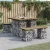 Gabion mintás kerti asztal impregnált fenyőfa 100 x 102 x 72 cm