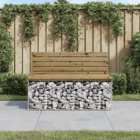 impregnált fenyőfa gabion kerti pad 103 x 70 x 65 cm
