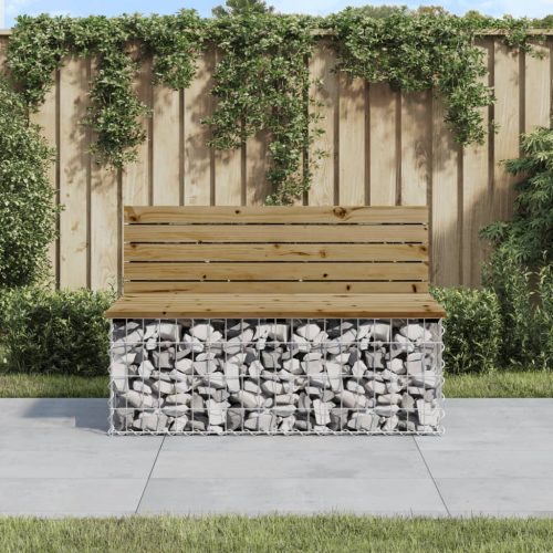 impregnált fenyőfa gabion kerti pad 103 x 70 x 65 cm