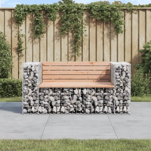  tömör duglászfenyő gabion kerti pad 143 x 71 x 65,5 cm