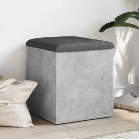 betonszürke szerelt fa tárolópad 42 x 42 x 45 cm
