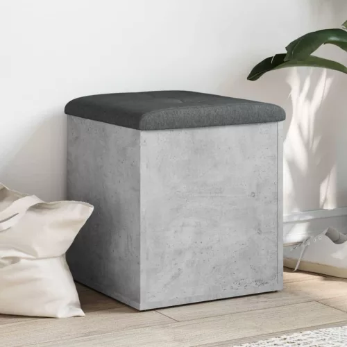 betonszürke szerelt fa tárolópad 42 x 42 x 45 cm