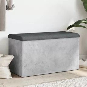 betonszürke szerelt fa tárolópad 82 x 42 x 45 cm