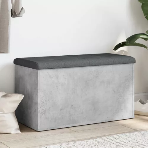 betonszürke szerelt fa tárolópad 82 x 42 x 45 cm