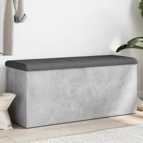 betonszürke szerelt fa tárolópad 102 x 42 x 45 cm
