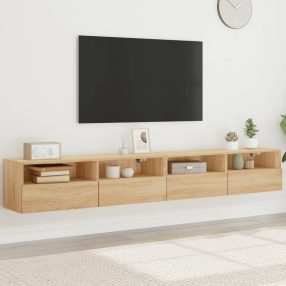   vidaXL 2 db sonoma tölgyszín szerelt fa fali TV-szekrény 100x30x30 cm