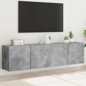   2 db betonszürke falra szerelhető TV-szekrény 80 x 30 x 41 cm