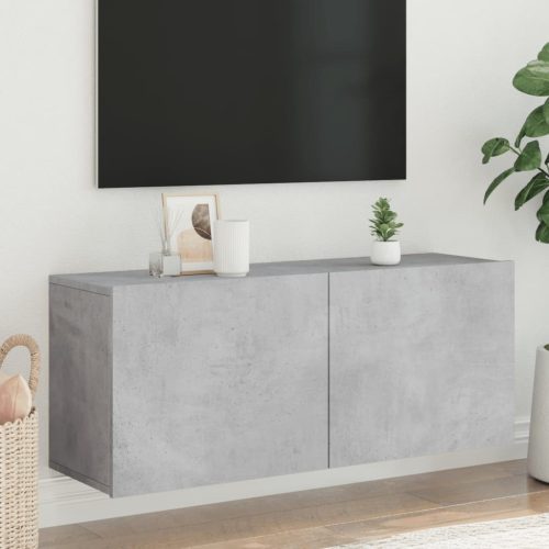  betonszürke falra szerelhető TV-szekrény 100 x 30 x 41 cm