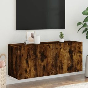   füstös tölgy színű falra szerelhető TV-szekrény 100x30x41 cm