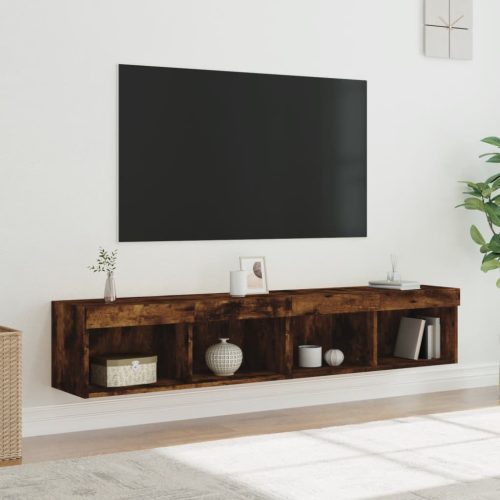 vidaXL 2 db füstös tölgy színű TV-szekrény LED-ekkel 80 x 30 x 30 cm