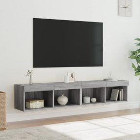   vidaXL 2 db szürke sonoma színű TV-szekrény LED-ekkel 80x30x30 cm