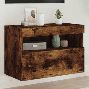   füstös tölgy színű fali TV-szekrény LED-ekkel 60x30x40 cm