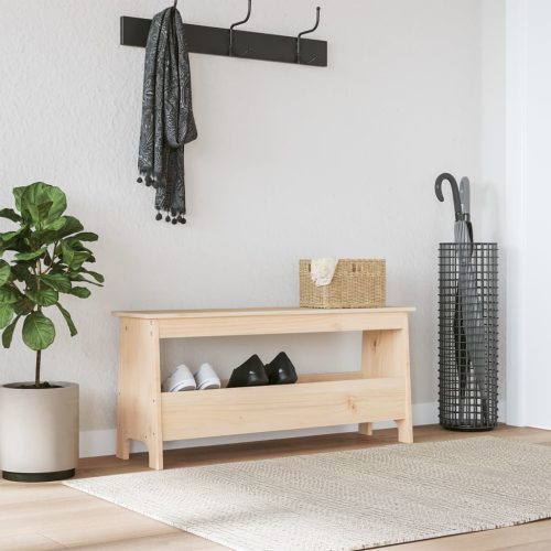 tömör fenyőfa előszoba pad 100 x 28 x 45 cm