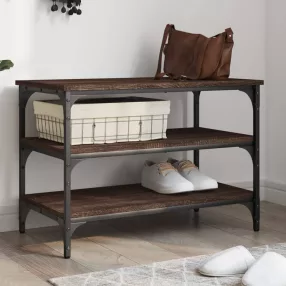   barna tölgy színű szerelt fa cipőtároló pad 70 x 38,5 x 49 cm