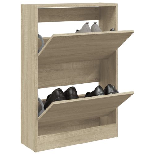 sonoma tölgy színű szerelt fa cipőszekrény 60 x 21 x 87,5 cm