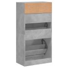 betonszürke szerelt fa cipőszekrény 60x34x116 cm