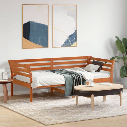 kanapéágy ágy matrac viaszbarna 75x190 cm tömör fa fenyőfa