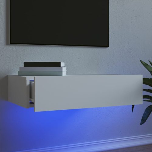  fehér TV-szekrény LED-lámpákkal 60x35x15,5 cm