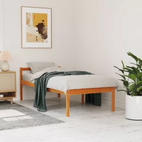   viaszbarna tömör fenyőfa időseknek való ágy 90 x 190 cm
