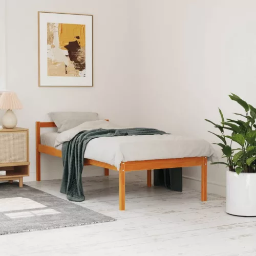viaszbarna tömör fenyőfa időseknek való ágy 90 x 190 cm