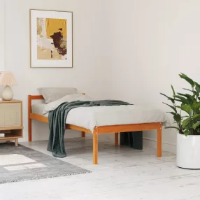   viaszbarna tömör fenyőfa időseknek való ágy 90 x 200 cm